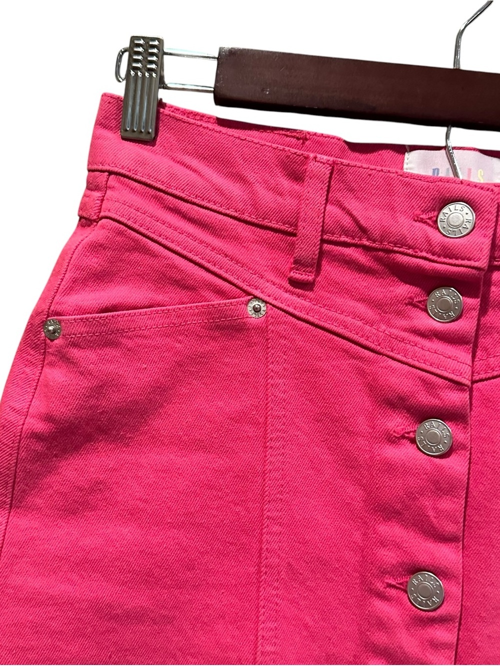 Rails The Canyon Button-Front Denim Mini Skirt Pink  Size 24 - Picture 4 of 9
